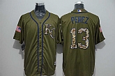 Kansas City Royals #13 Salvador Perez Green Salute to Service Stitched Baseball Jersey,baseball caps,new era cap wholesale,wholesale hats